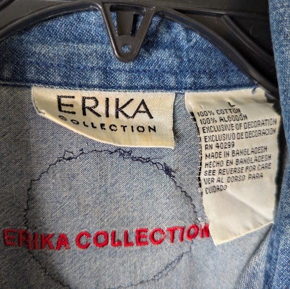 Denim Dress L Embellished Sushi Patches Upcycled - Picture 9 of 10